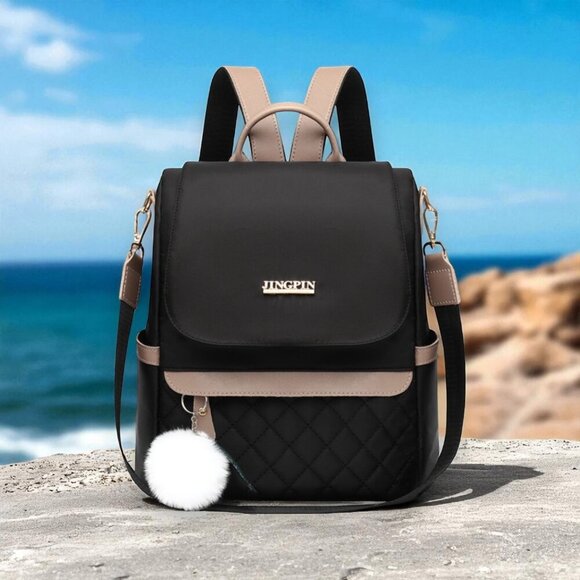 Black and Tan Women's Backpack - Picture 11 of 11